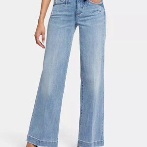 NWT NYDJ Teresa Wide Leg Jeans 1 1/2 Hem Lakefront 28W Blue‎ Denim High Rise